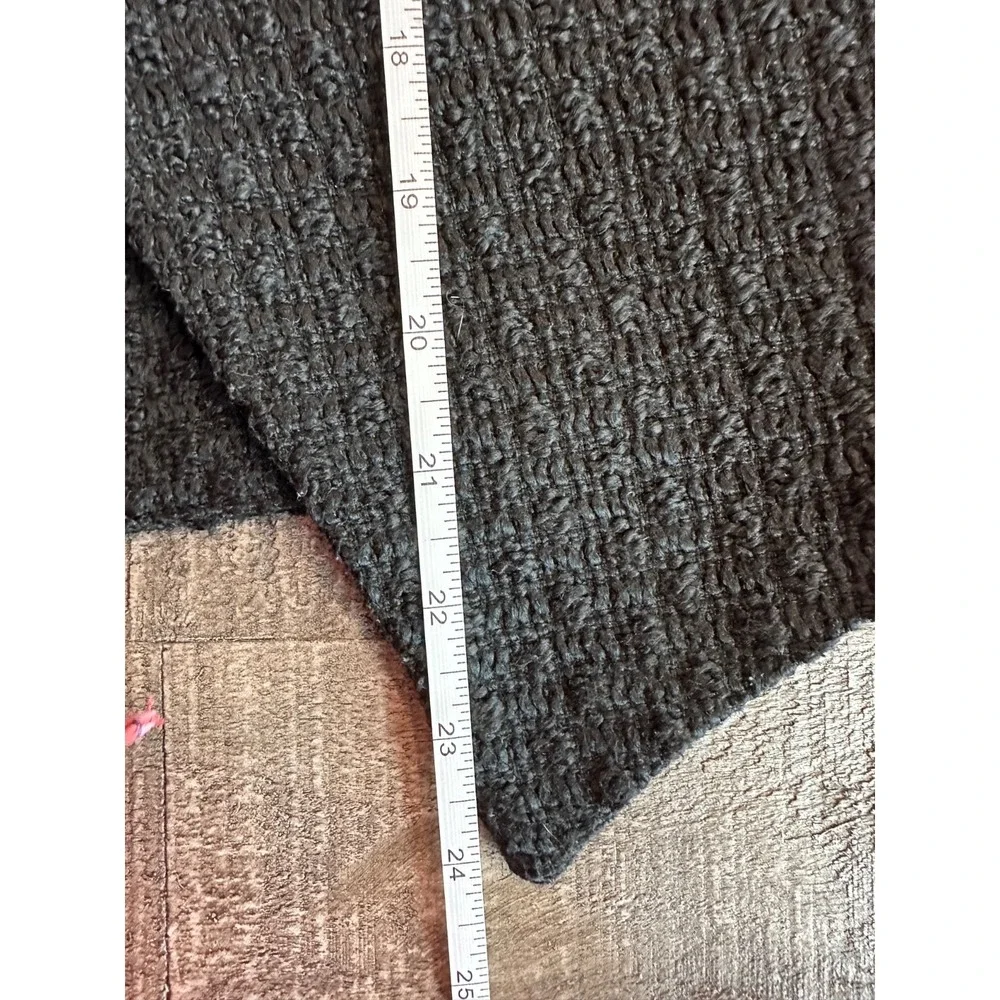 GIANNI BINI Women's L Black Tweed Cocktail Jacket with Edgy Gold Zipper Details - Picture 12 of 13